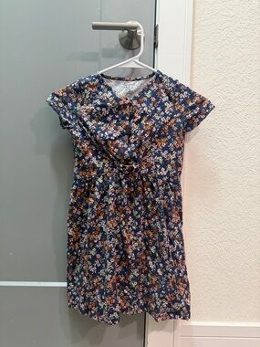 Carter's Navy Floral Tie-Front Casual Dress